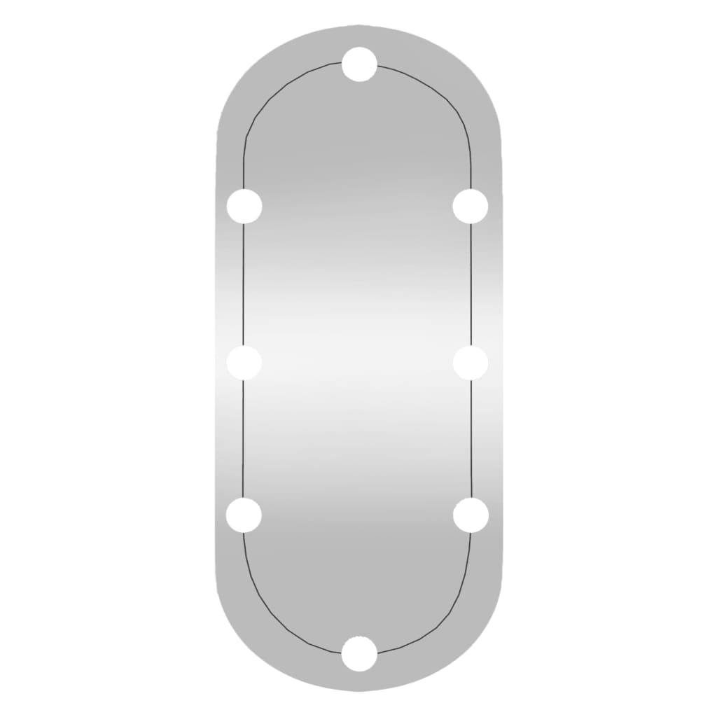 Veggspeil med LED-lys 35x80 cm glass oval