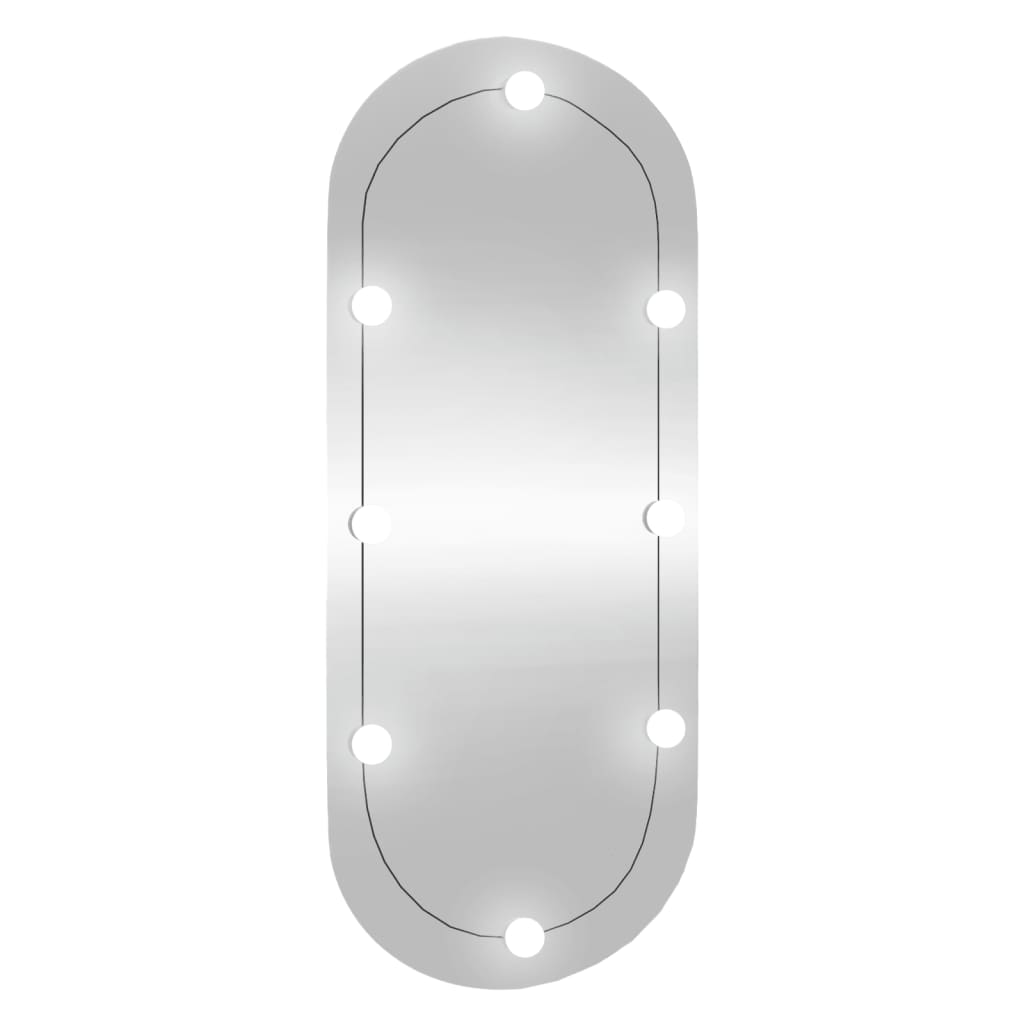 Veggspeil med LED-lys 40x90 cm glass oval