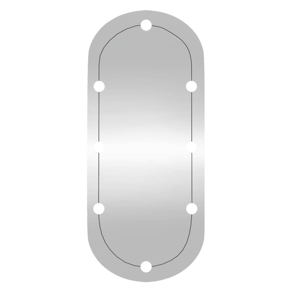 Veggspeil med LED-lys 40x90 cm glass oval