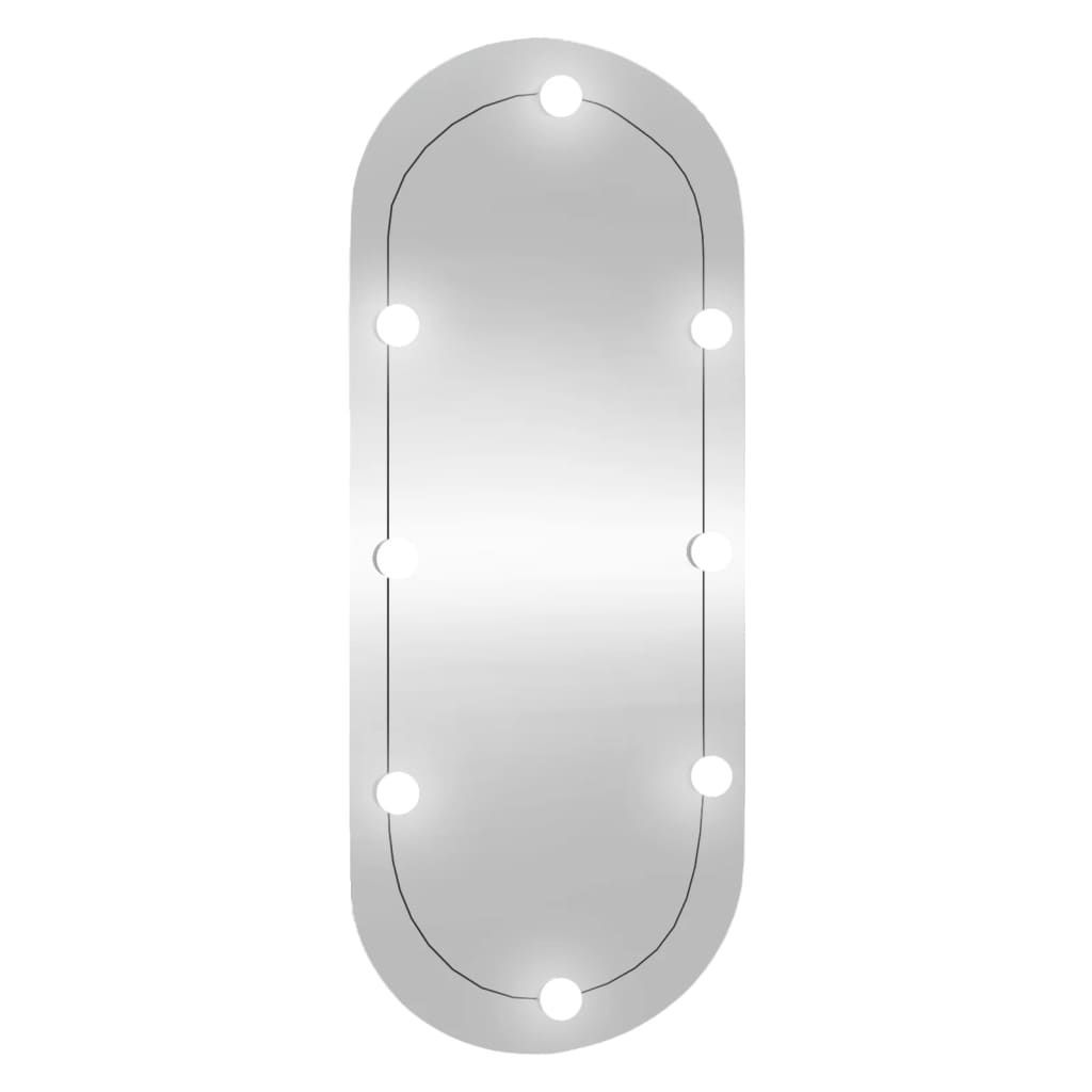 Veggspeil med LED-lys 45x100 cm glass oval