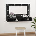 Speilskap med LED svart 90x31,5x62 cm
