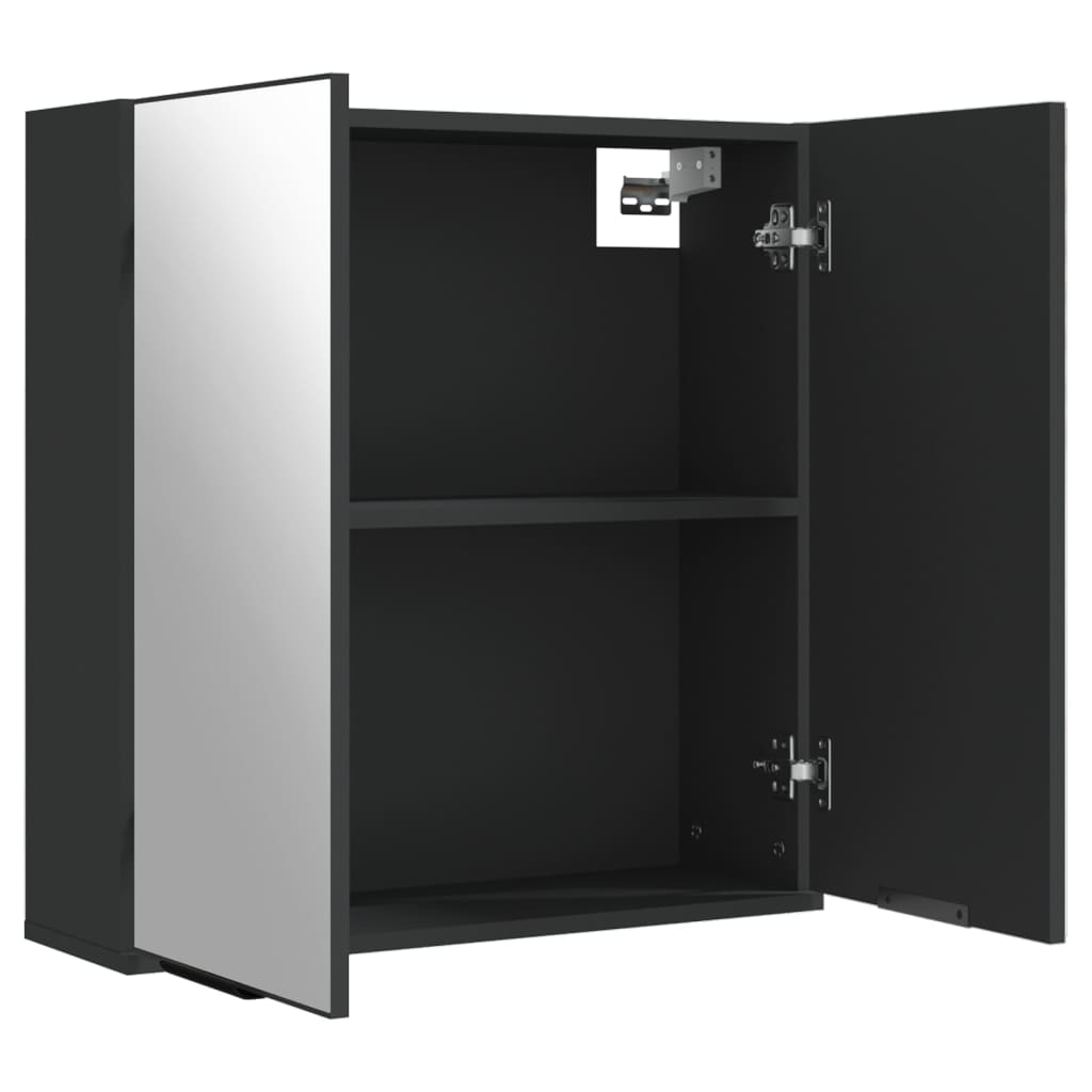 Baderomsspeil svart 64x20x67 cm konstruert tre