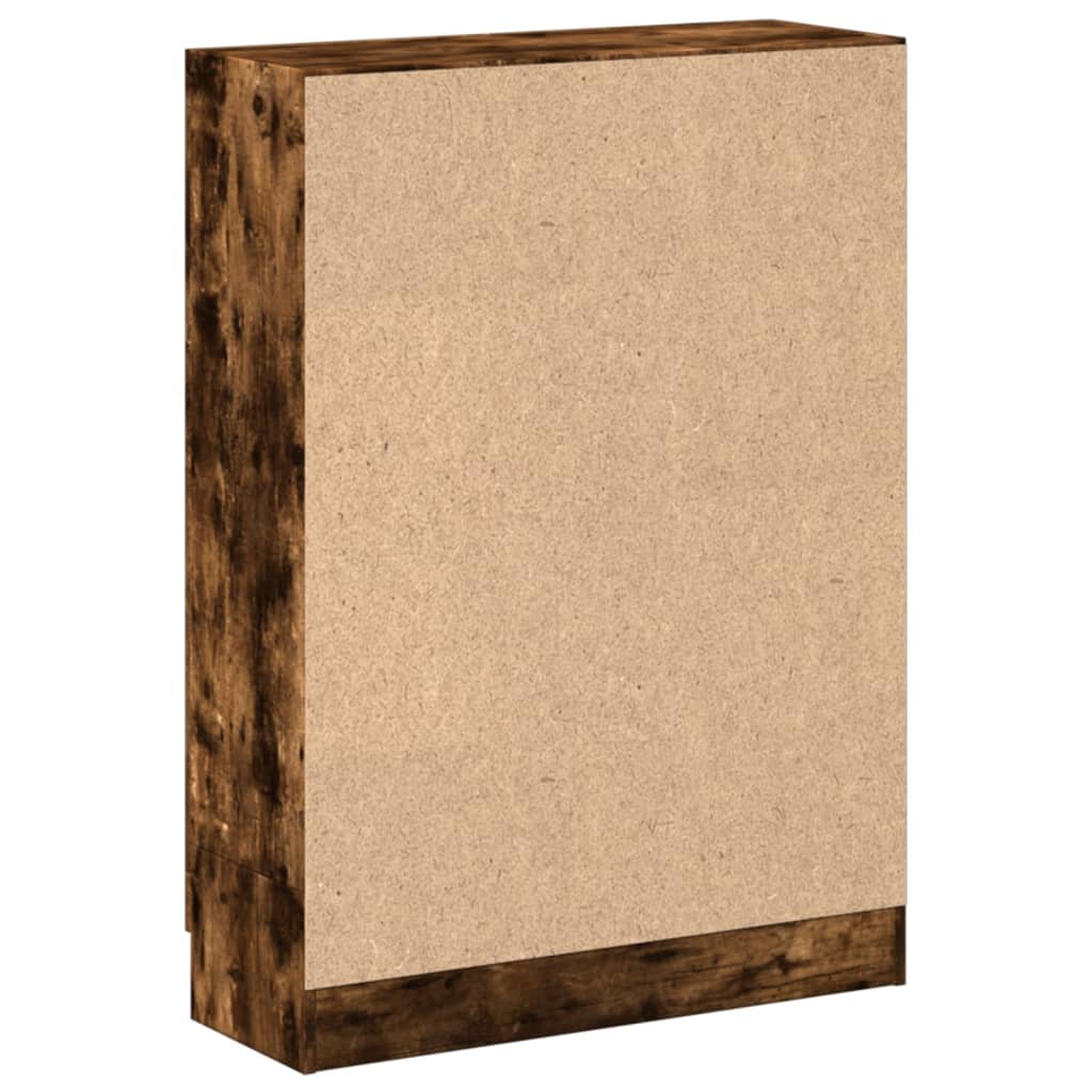 Bokhylle røkt eik 82,5x30,5x115 cm konstruert tre