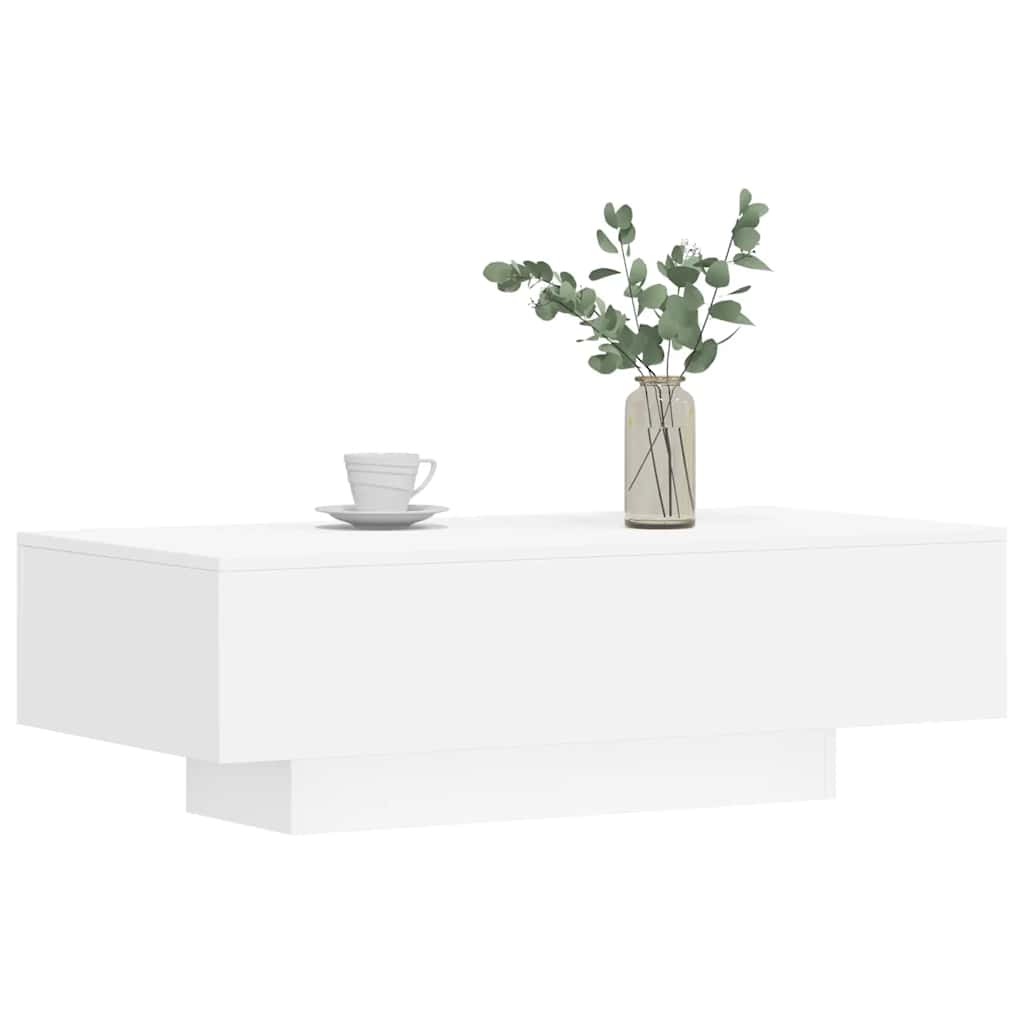 Salongbord hvit 100x49,5x31 cm konstruert tre