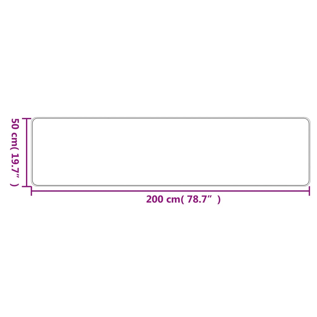 Teppeløper sisal-utseende platina 50x200 cm