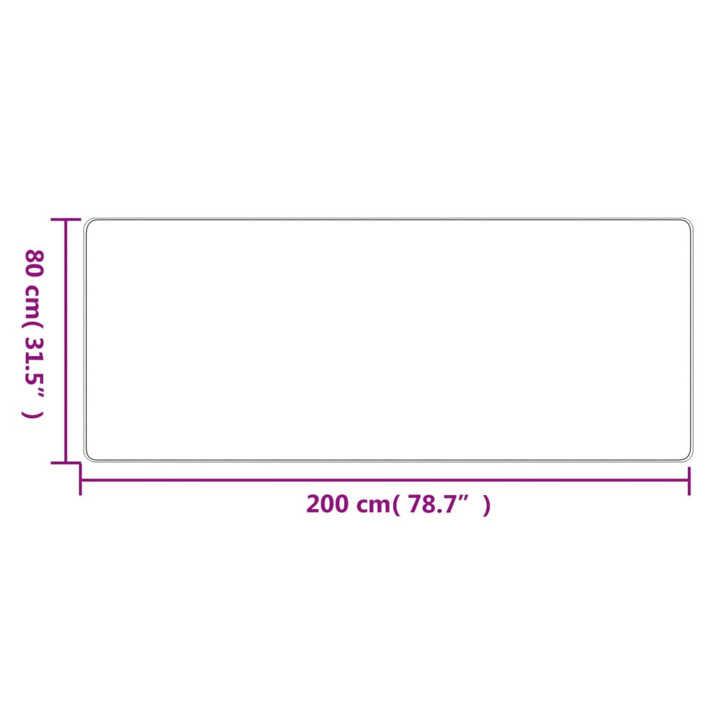 Teppeløper sisal-utseende platina 80x200 cm