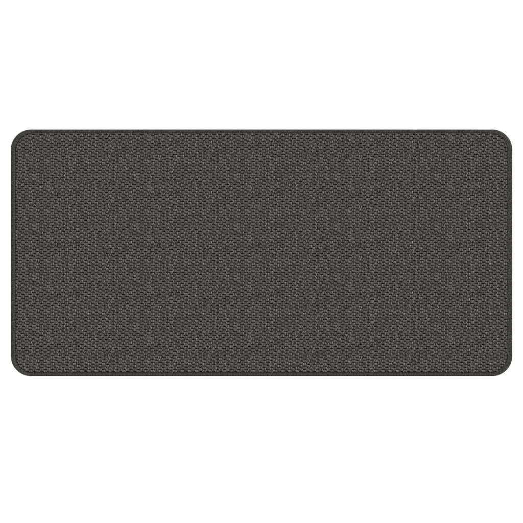 Teppeløper sisal-utseende antrasitt 50x100 cm