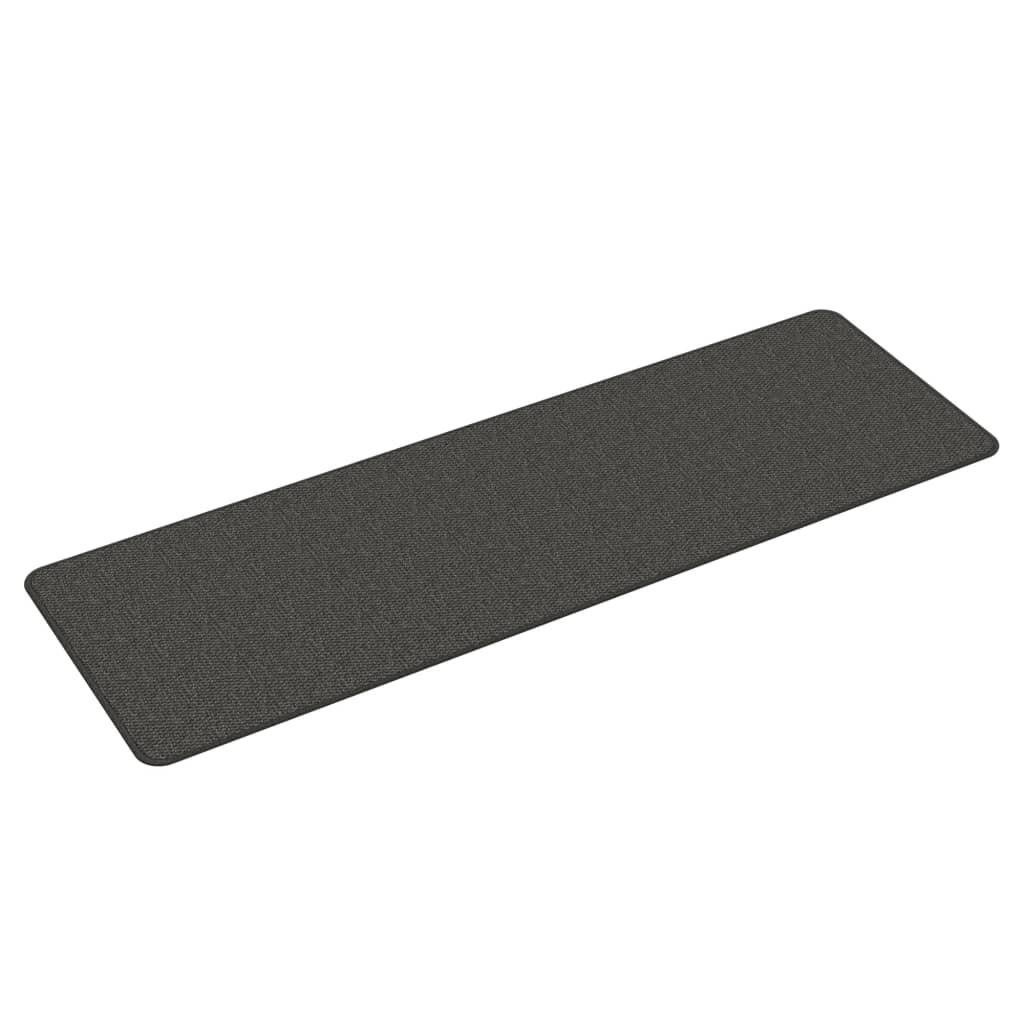 Teppeløper sisal-utseende antrasitt 50x150 cm