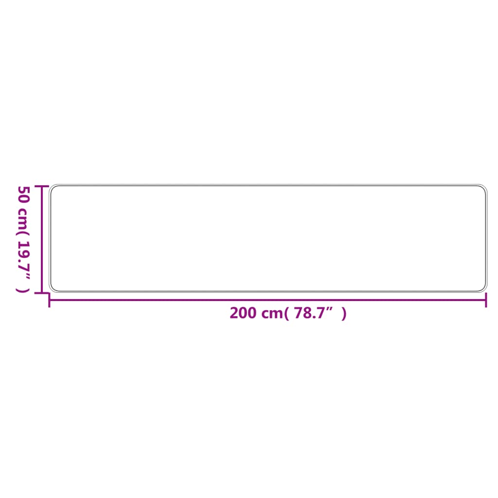 Teppeløper sisal-utseende antrasitt 50x200 cm