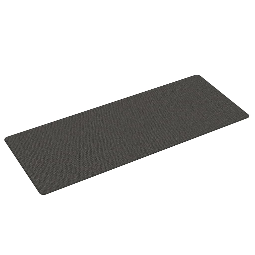 Teppeløper sisal-utseende antrasitt 80x200 cm