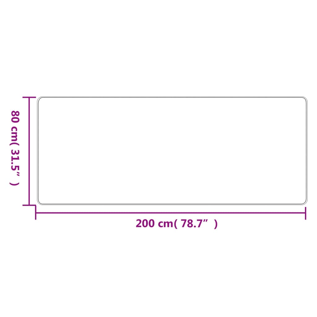 Teppeløper sisal-utseende antrasitt 80x200 cm
