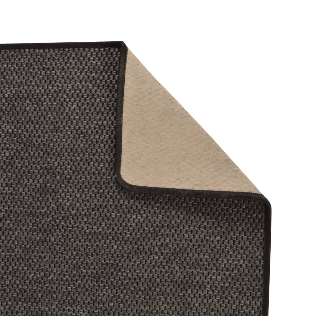 Teppeløper sisal-utseende antrasitt 80x250 cm