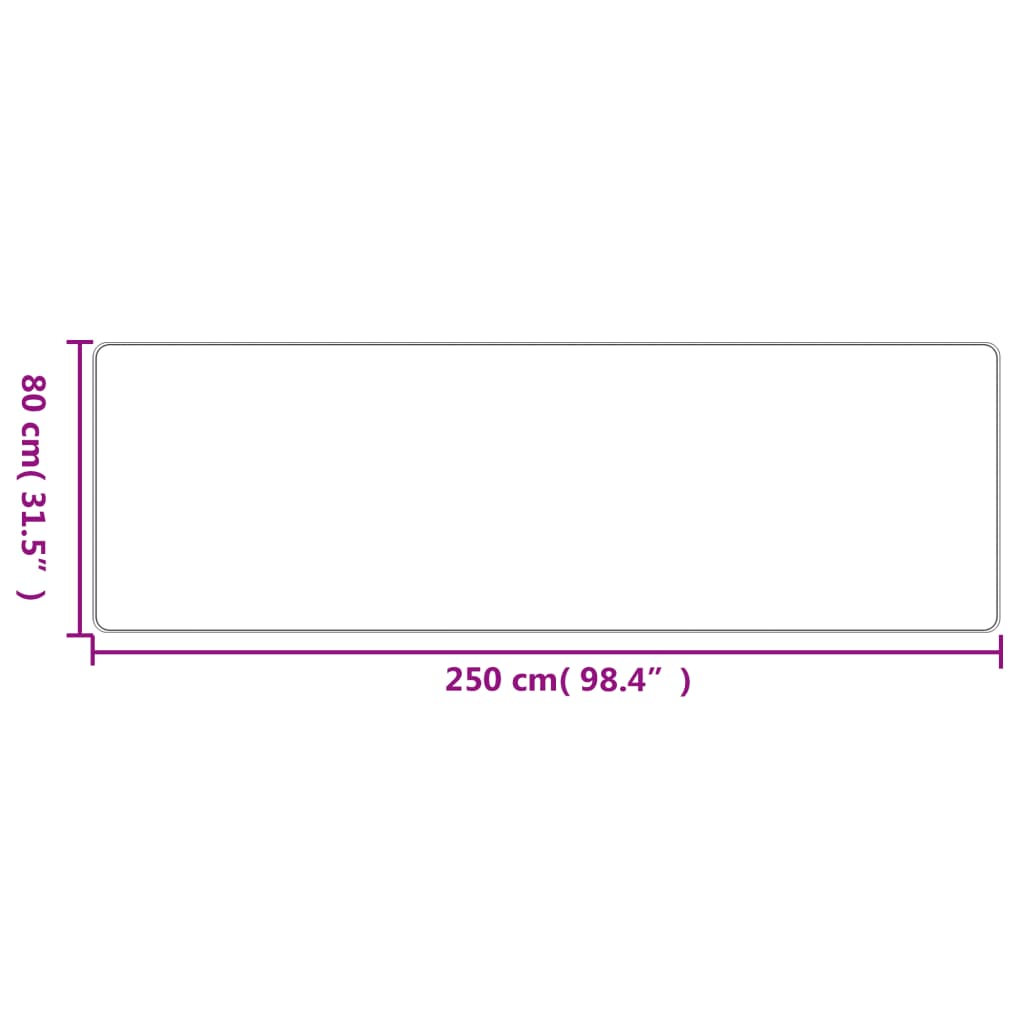 Teppeløper sisal-utseende antrasitt 80x250 cm