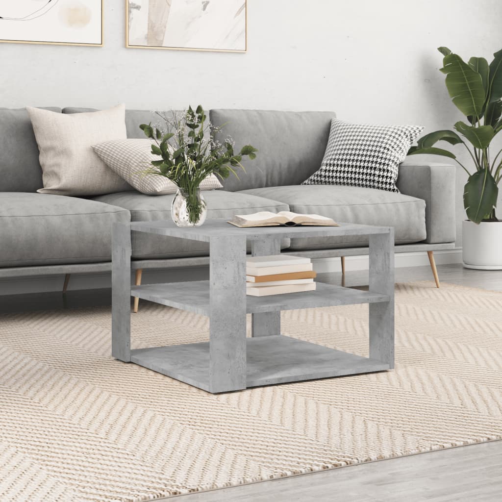 Salongbord betonggrå 58x58x40 cm konstruert tre