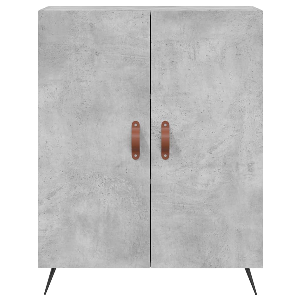 Highboard betonggrå 69,5x34x180 cm konstruert tre