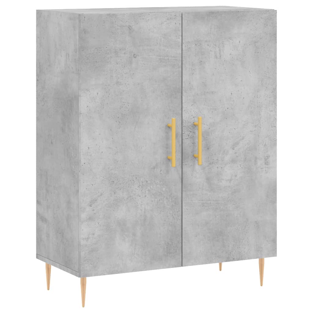 Highboard betonggrå 69,5x34x180 cm konstruert tre