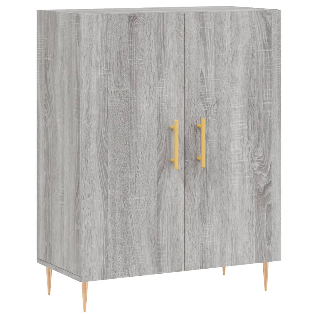 Highboard grå sonoma 69,5x34x180 cm konstruert tre