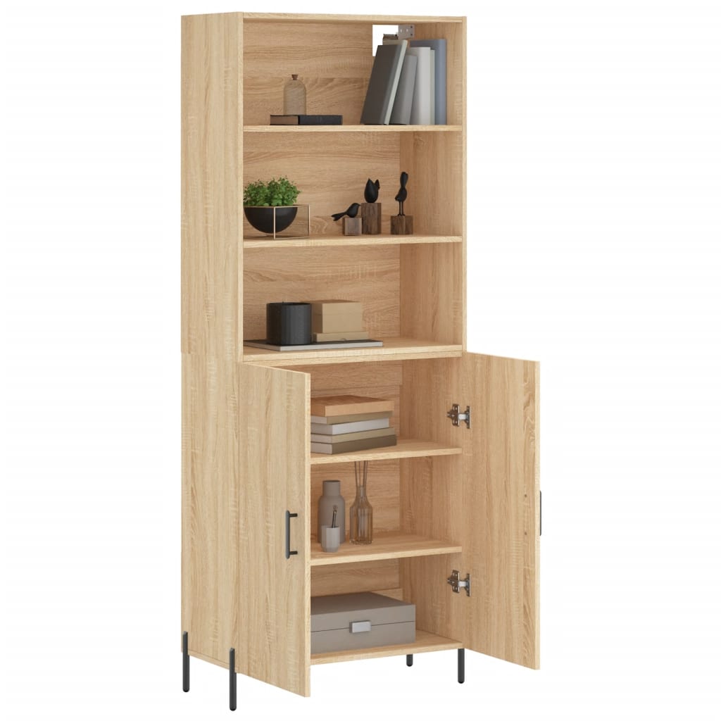 Highboard sonoma eik 69,5x34x180 cm konstruert tre