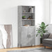Highboard betonggrå 69,5x34x180 cm konstruert tre vidaXL