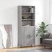 Highboard grå sonoma 69,5x34x180 cm konstruert tre
