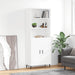 Highboard hvit 69,5x34x180 cm konstruert tre