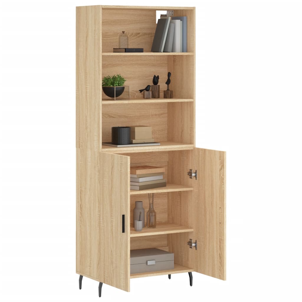 Highboard sonoma eik 69,5x34x180 cm konstruert tre