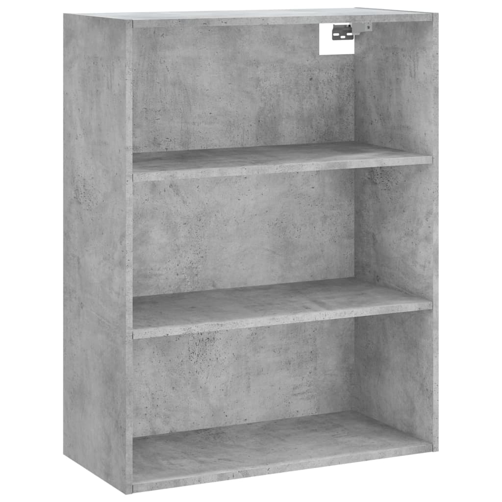 Highboard betonggrå 69,5x34x180 cm konstruert tre