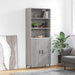 Highboard grå sonoma 69,5x34x180 cm konstruert tre vidaXL
