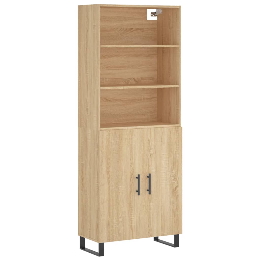 Highboard sonoma eik 69,5x34x180 cm konstruert tre