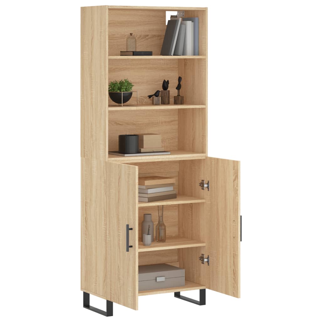 Highboard sonoma eik 69,5x34x180 cm konstruert tre