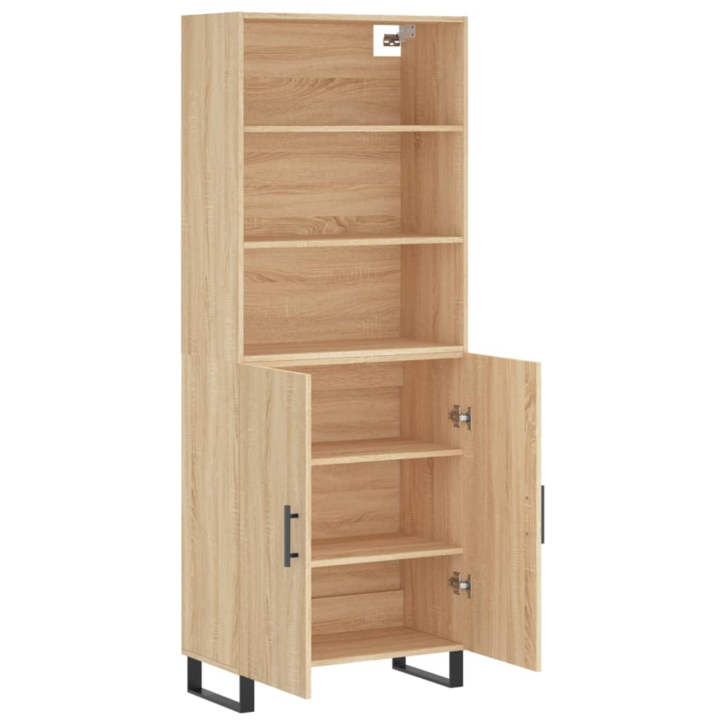 Highboard sonoma eik 69,5x34x180 cm konstruert tre