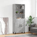 Highboard betonggrå 69,5x34x180 cm konstruert tre