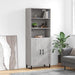 Highboard grå sonoma 69,5x34x180 cm konstruert tre