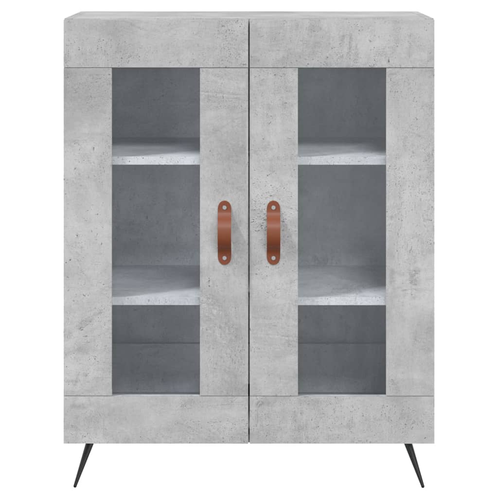 Highboard betonggrå 69,5x34x180 cm konstruert tre