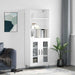 Highboard hvit 69,5x34x180 cm konstruert tre