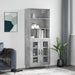 Highboard betonggrå 69,5x34x180 cm konstruert tre