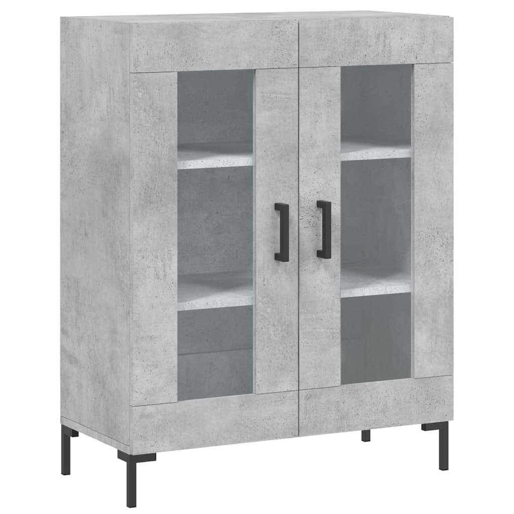 Highboard betonggrå 69,5x34x180 cm konstruert tre