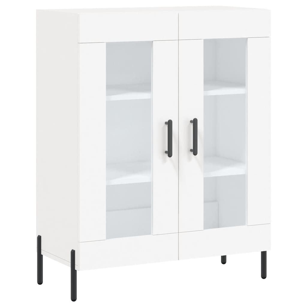 Highboard hvit 69,5x34x180 cm konstruert tre