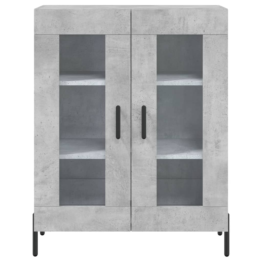 Highboard betonggrå 69,5x34x180 cm konstruert tre