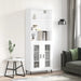 Highboard hvit 69,5x34x180 cm konstruert tre