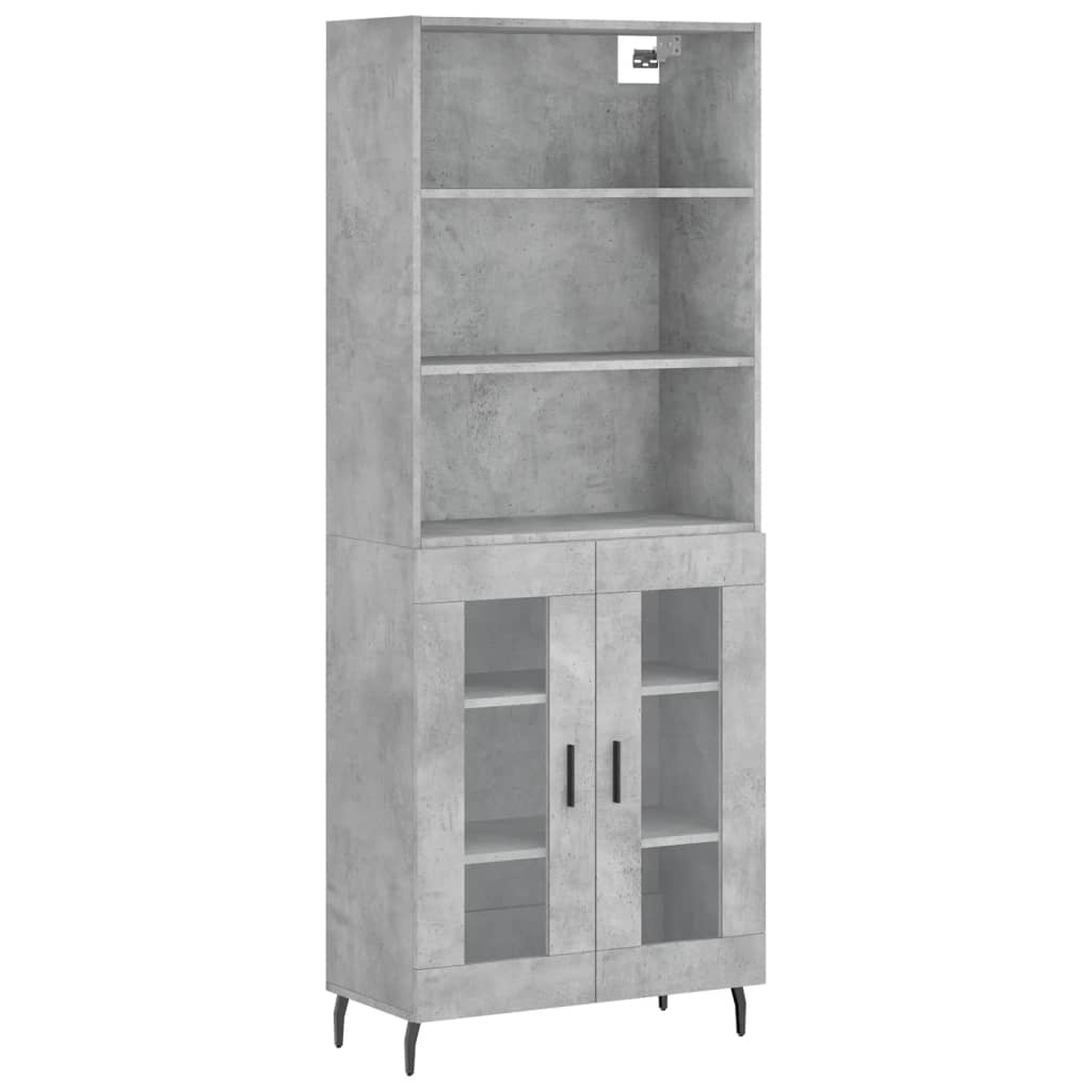 Highboard betonggrå 69,5x34x180 cm konstruert tre vidaXL