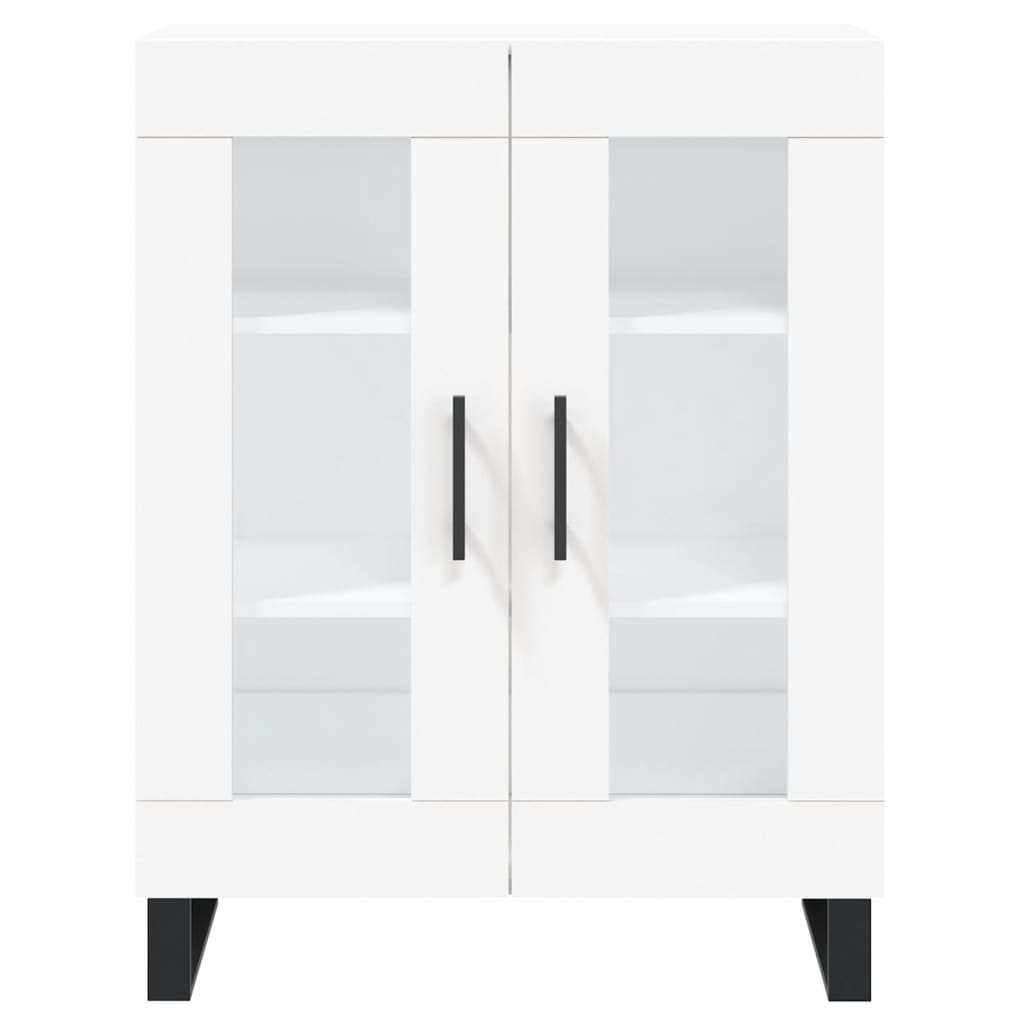 Highboard hvit 69,5x34x180 cm konstruert tre