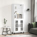 Highboard hvit 69,5x34x180 cm konstruert tre