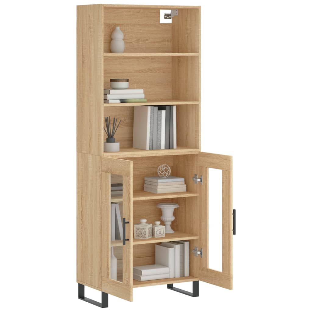 Highboard sonoma eik 69,5x34x180 cm konstruert tre