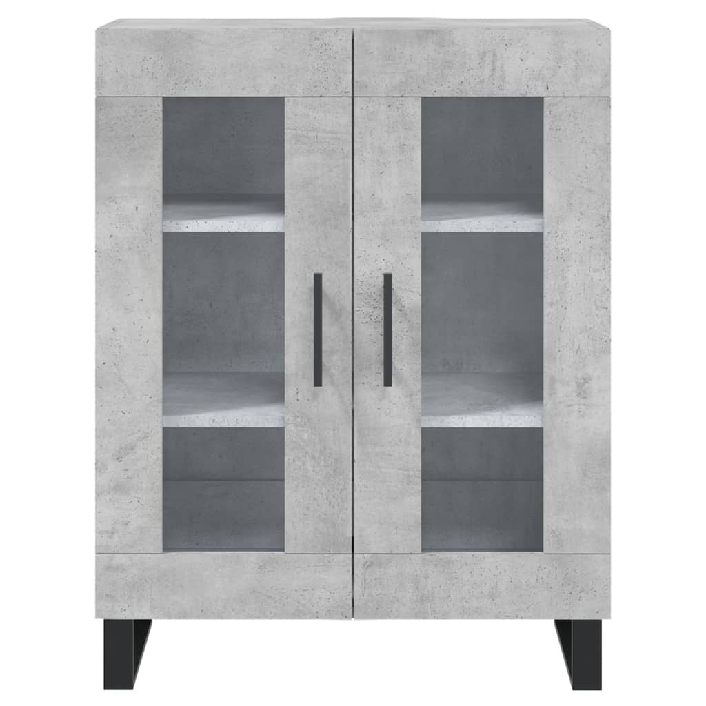 Highboard betonggrå 69,5x34x180 cm konstruert tre