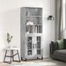 Highboard betonggrå 69,5x34x180 cm konstruert tre