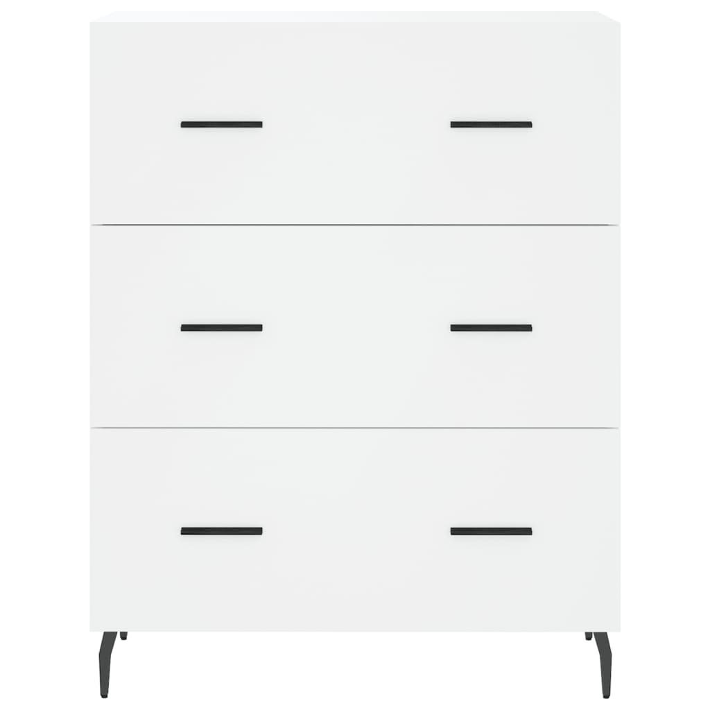 Highboard hvit 69,5x34x180 cm konstruert tre