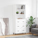 Highboard hvit 69,5x34x180 cm konstruert tre