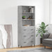 Highboard betonggrå 69,5x34x180 cm konstruert tre vidaXL