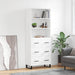Highboard hvit 69,5x34x180 cm konstruert tre